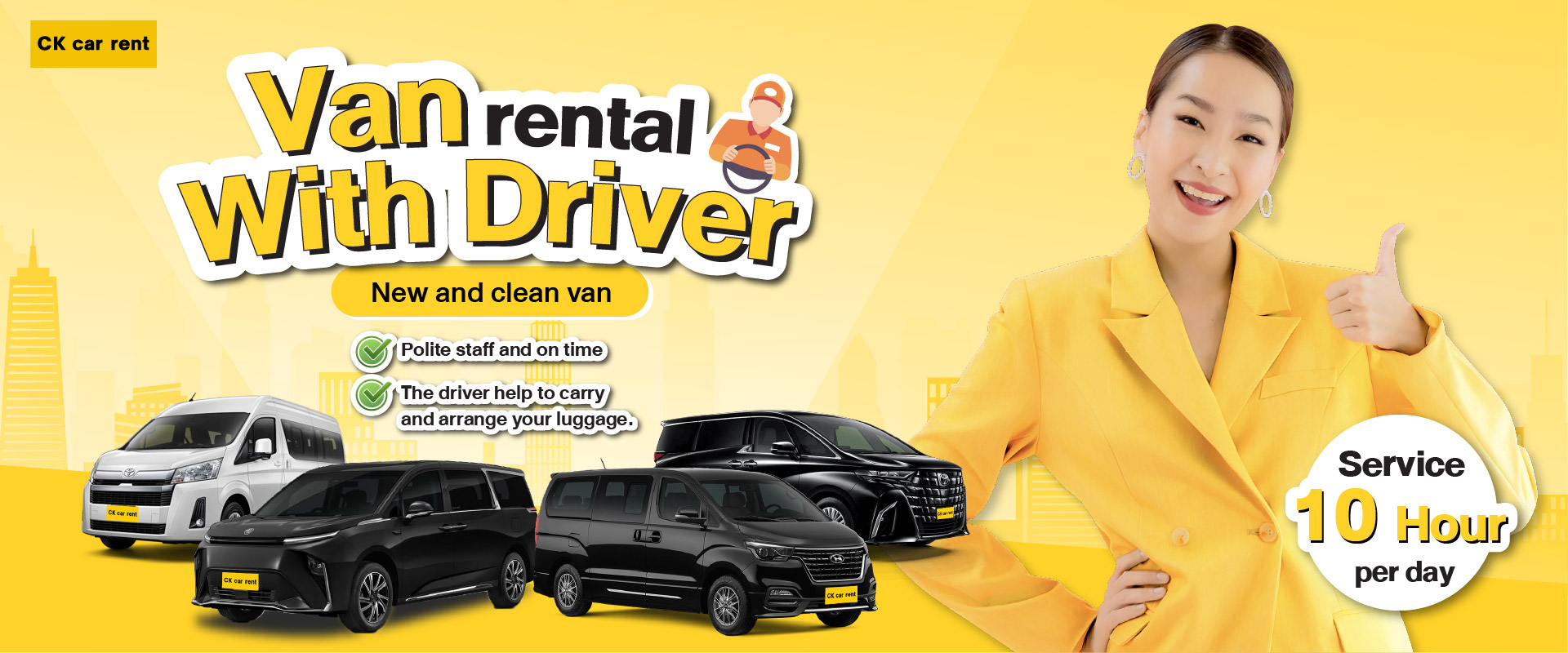 Van rental with driver in Bangkok,Thailand  |  CK car rent