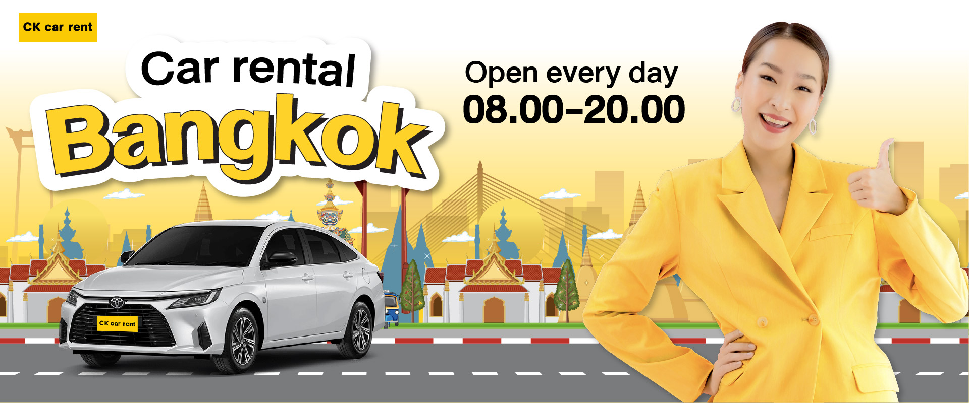 Car rental Bangkok near me, Fast service and home delivery.
