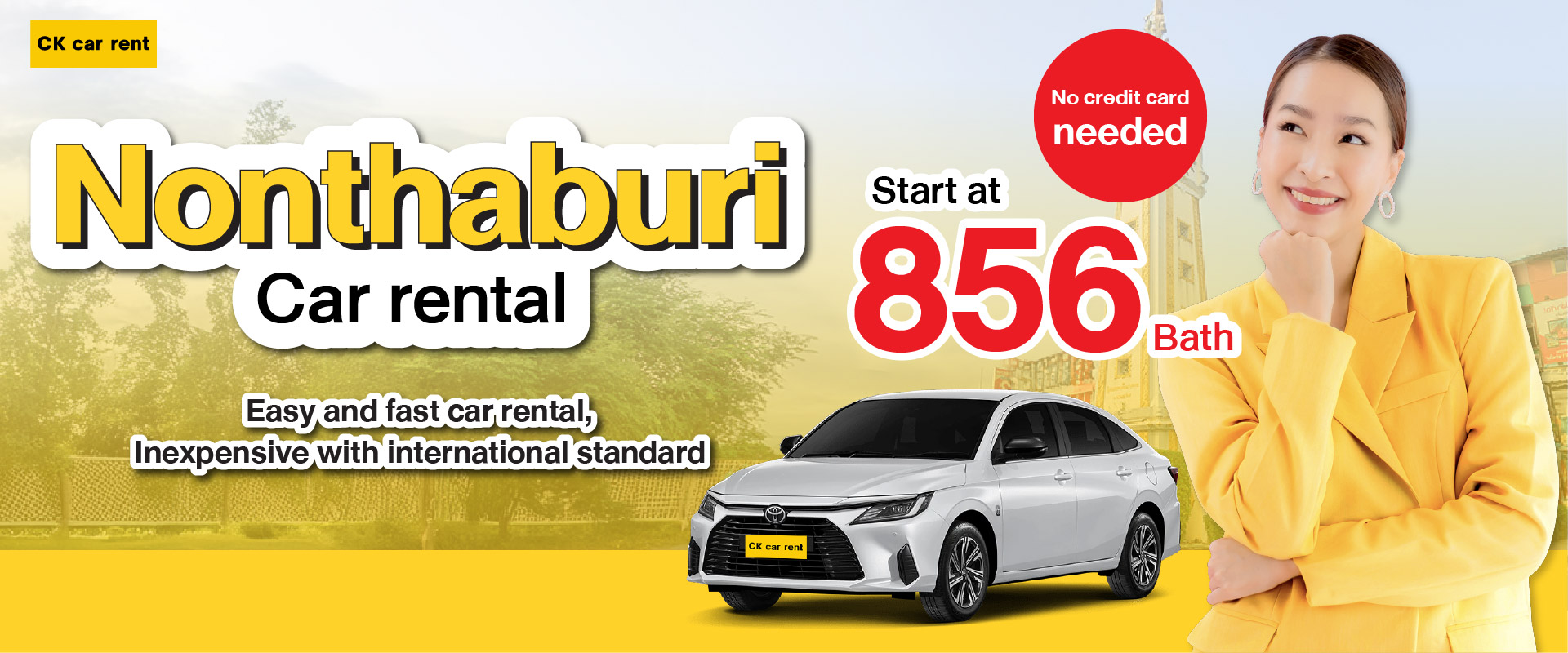 Car rental Nonthaburi near me, rent to drive yourself | CK car rent