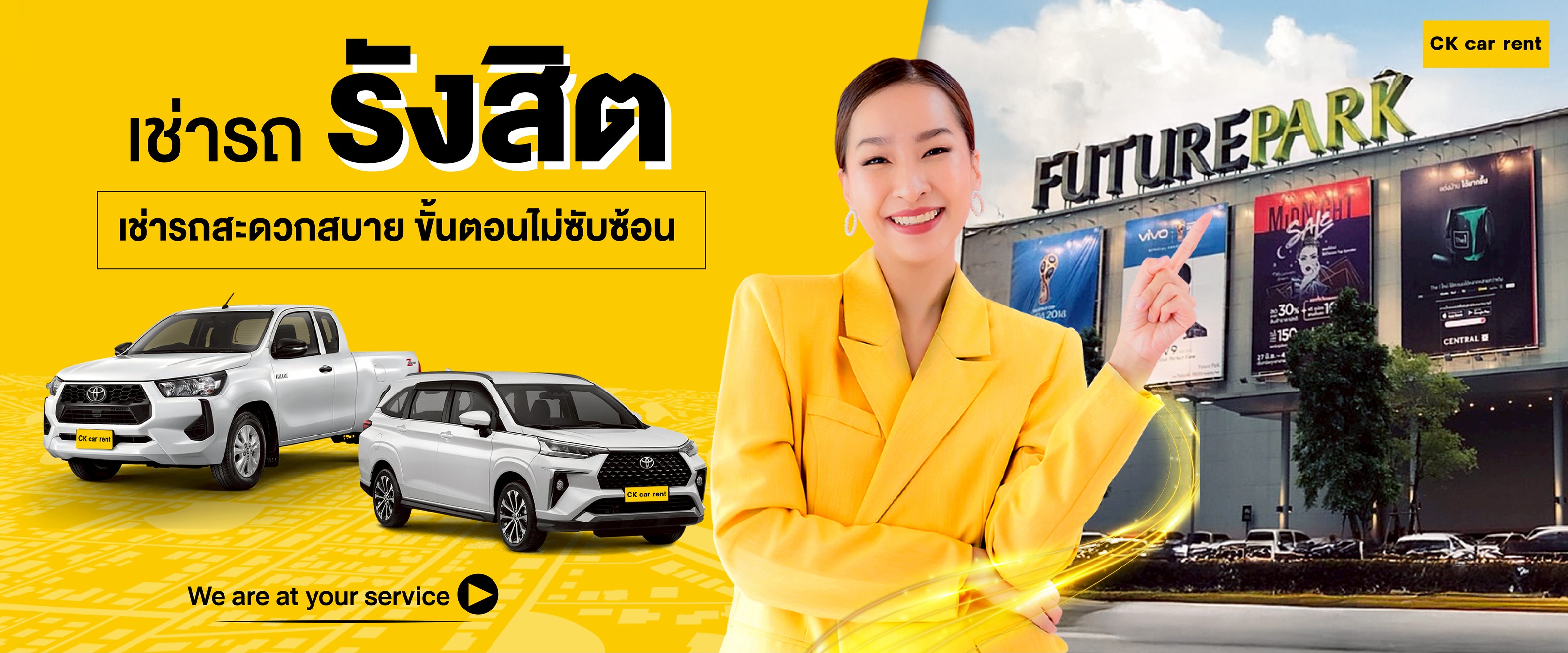 Car rental Rangsit near me, rent to drive yourself | CK car rent